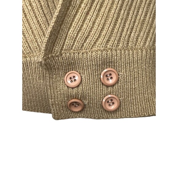 Vintage Banff Ltd Cable Knit Sweater Vest Button Waist XL Brown Acrylic Nylon - Picture 3 of 4